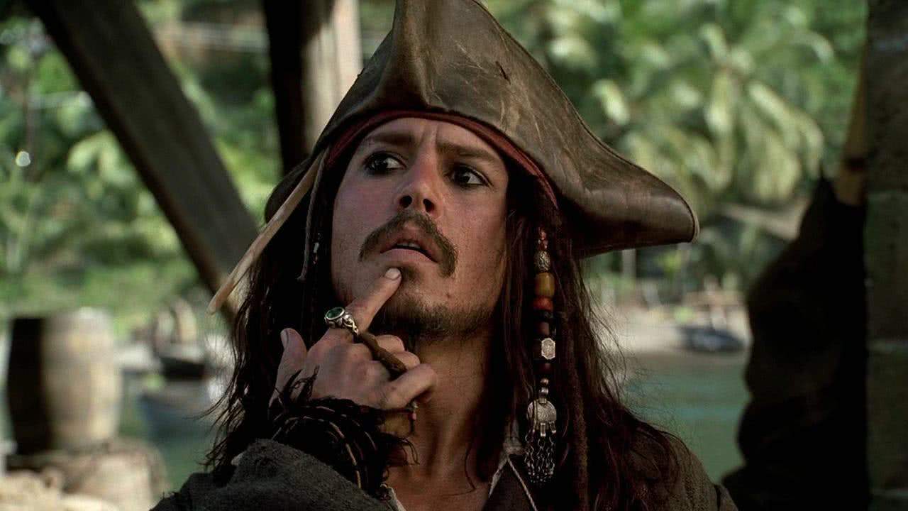 Jack Sparrow (Johnny Depp) em Piratas do Caribe
