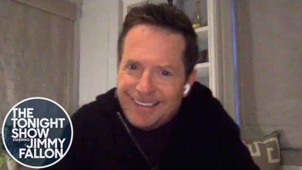 Michael J. Fox durante participação no Jimmy Fallon