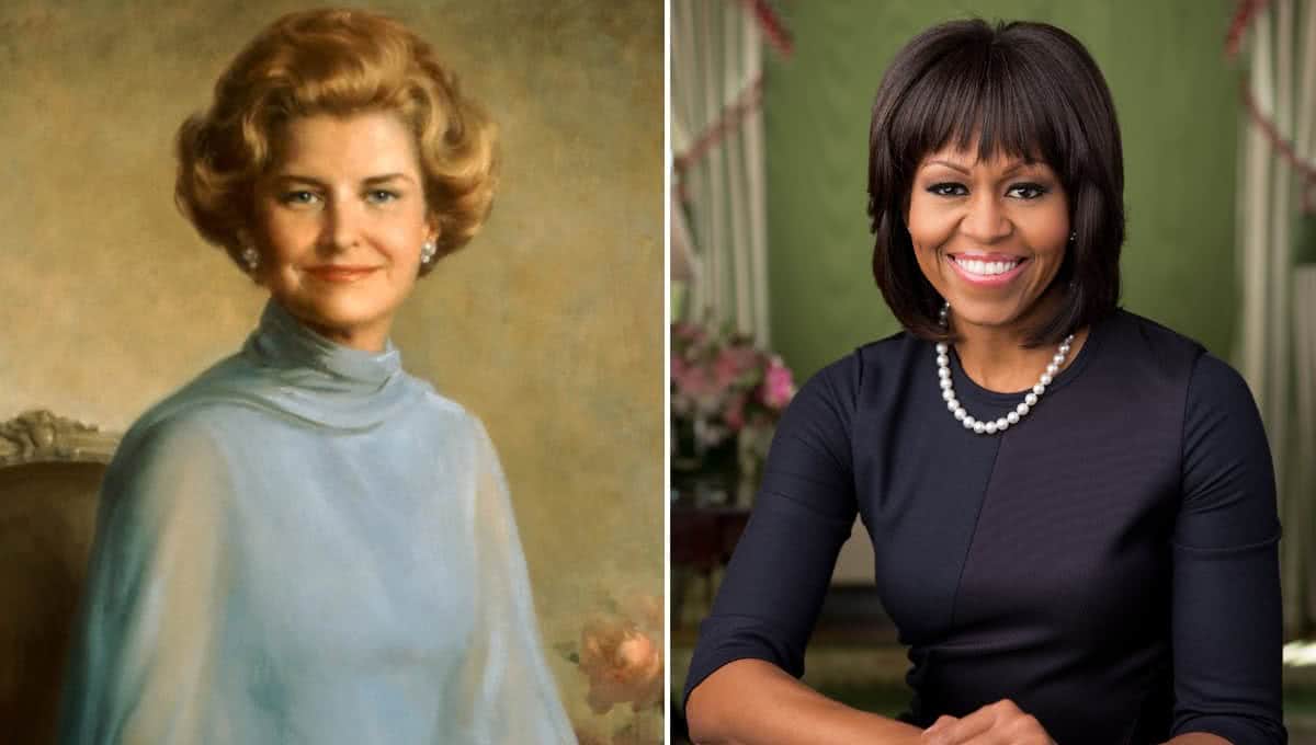 As primeira-dama Betty Ford e Michelle Obama — Foto: Divulgação