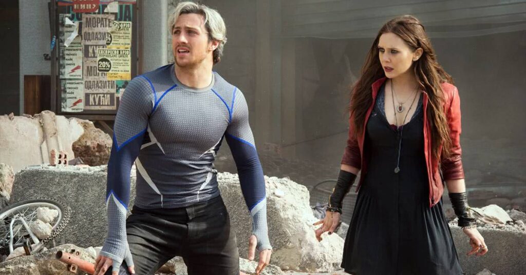 Mercúrio e Feiticeira em Vingadores: Era de Ultron (Divulgação/Marvel)