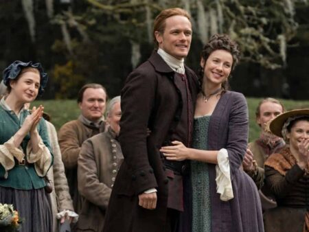 Conheça essas 4 curiosidades sobre Outlander Claire (Caitriona Balfe) e Jamie (Sam Heughan) em Outlander: (Reprodução)