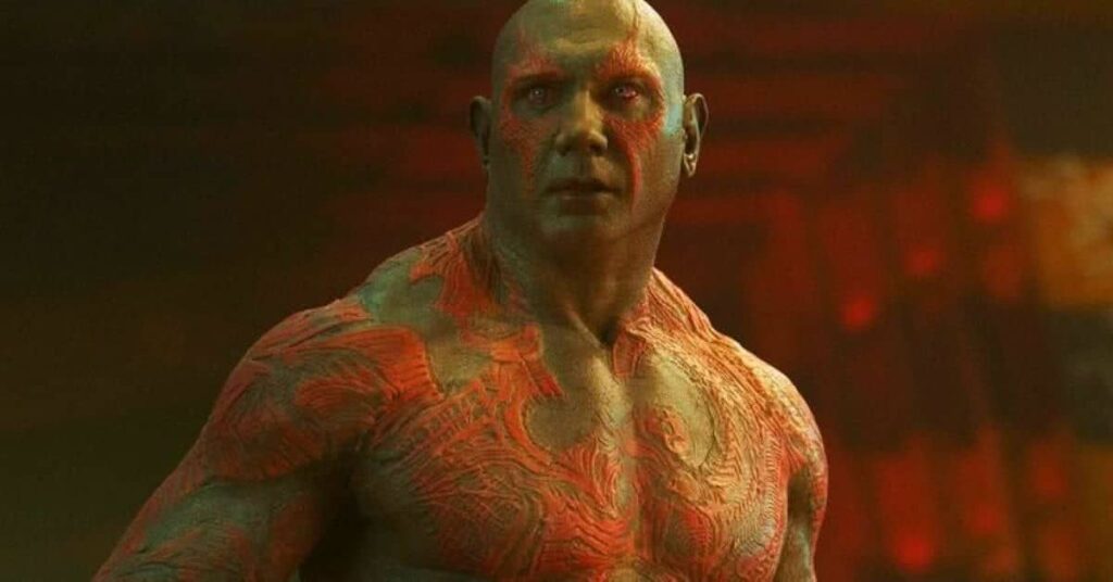Dave Bautista mostra novo visual para Thor: Amor e Trovão Drax (Dave Bautista) em Guardiões da Galáxia (Reprodução / Marvel)