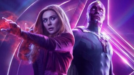 Relembre a trajetória de Wanda Maximoff, a Feiticeira Escarlate, no MCU Feiticeira Escarlate e Visão no MCU (Divulgação / Marvel)