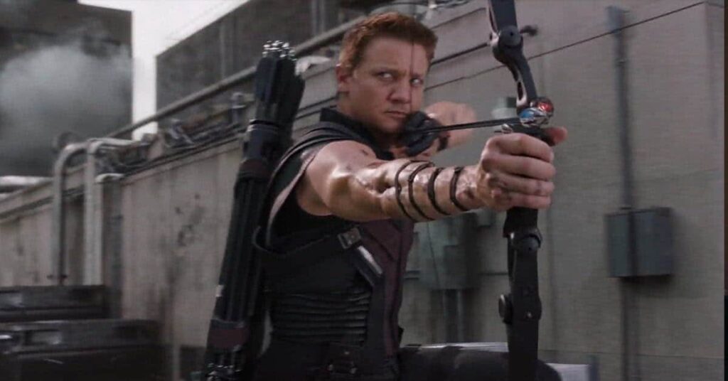 Gavião Arqueiro (Jeremy Renner) em Vingadores (Reprodução / Marvel)