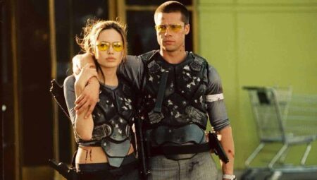 Brad Pitt dá troco em Angelina Jolie sobre vitória no tribunal Brad Pitt e Angelina Jolie em Sr. e Sra. Smith b