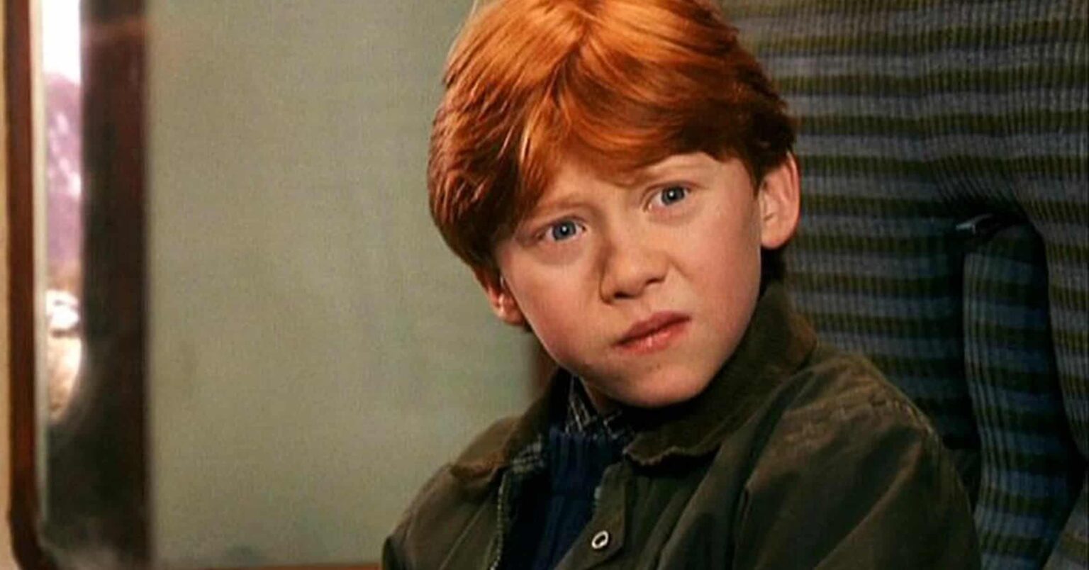 Rony Wasley Ruper Grint em Harry Potter e a Pedra Filosofal