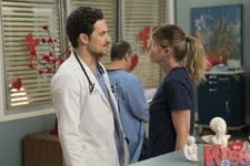 Andrew (Giacomo Manniotti) e Meredith (Ellen Pompeo) em Grey's Anatomy (Reprodução)