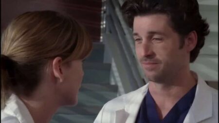 Meredith (Ellen Pompeo) e Derek (Patrick Dempsey) em Grey's Anatomy (Reprodução)