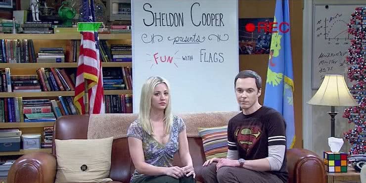 Penny (Kaley Cuoco) e Sheldon (Jim Parsons) em The Big Bang Theory (Reprodução)