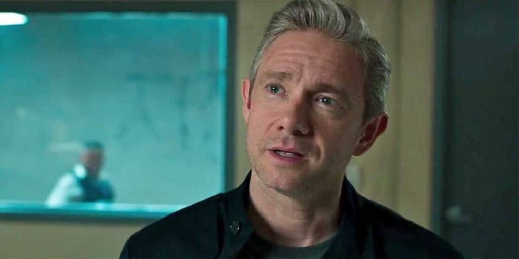 “Foi triste”, dispara ator sobre filmar Pantera Negra 2 sem Chadwick Boseman Everett Ross (Martin Freeman) em Pantera Negra (Reprodução / Marvel)