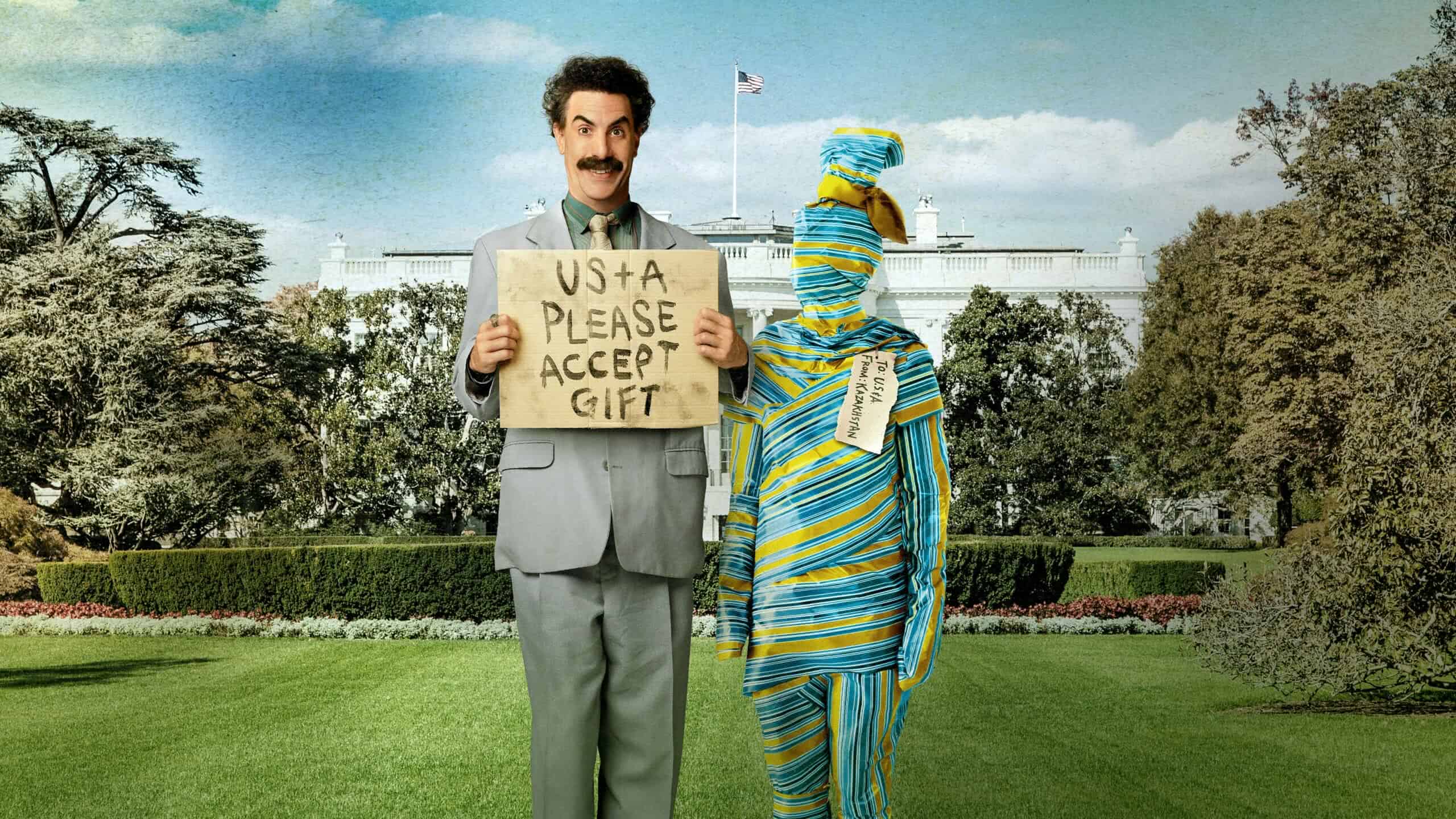 Maria Bakalova e Sacha Baron Cohen em Borat: Fita de Semana Seguinte (Divulgação)