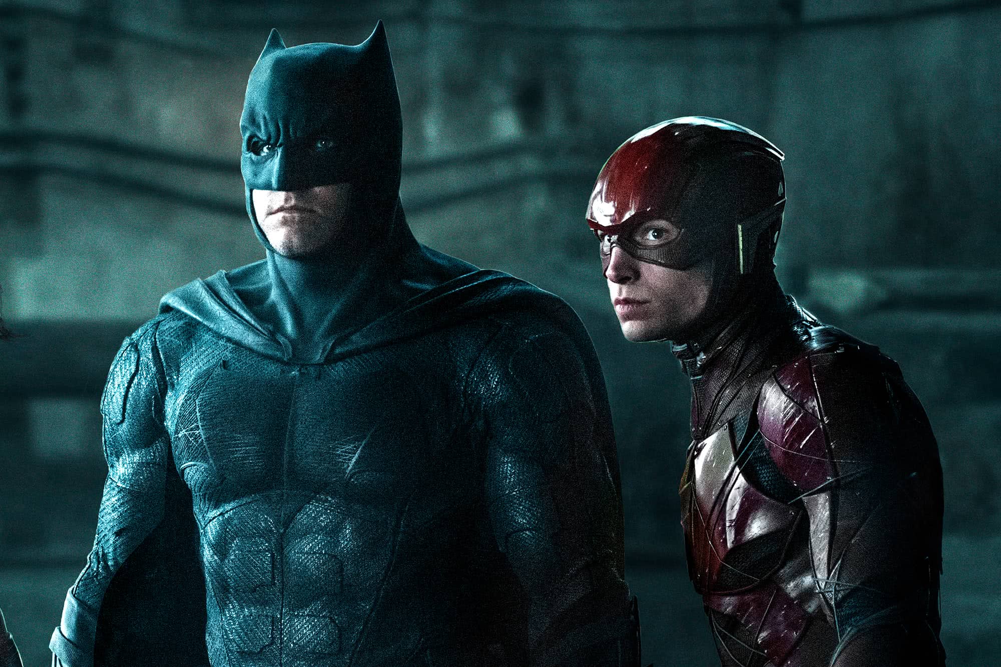 Batman (Ben Affleck) e Flash (Ezra Miller) em Liga da Justiça (Reprodução / DC)