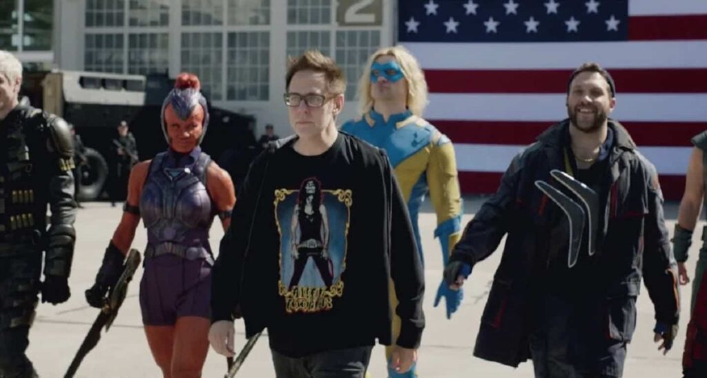James Gunn nos bastidores de O Esquadrão Suicida (Divulgação)