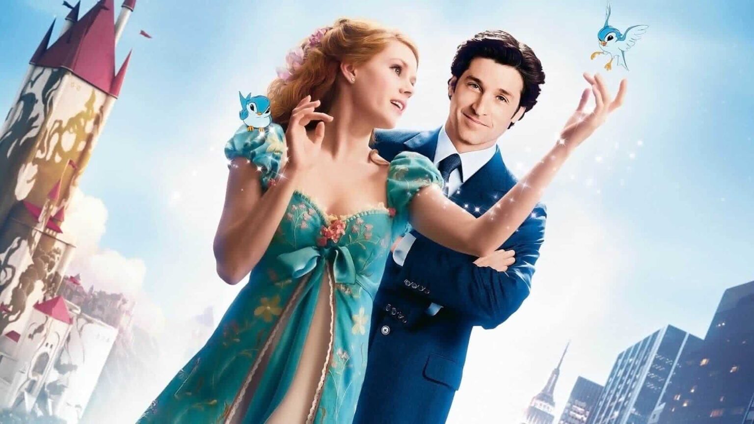 Patrick Dempsey esclarece por que sequência de Encantada demorou 14 anos Patrick Dempsey e Amy Adams em Encantada Divulgacao
