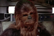 Peter Mayhew como Chewbacca em Star Wars: Episódio IV- Nova Esperança (Reprodução)