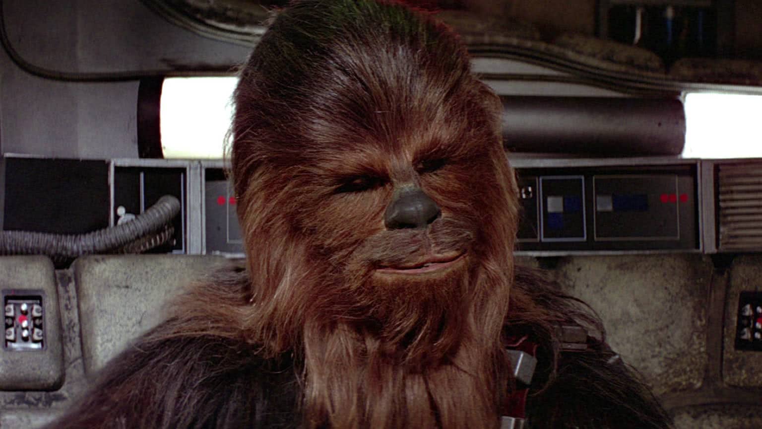 Peter Mayhew como Chewbacca em Star Wars: Episódio IV- Nova Esperança (Reprodução)