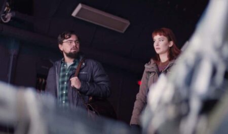 Leonardo DiCaprio e Jennifer Lawrence em Don't Look Up (Divulgação / Netflix)