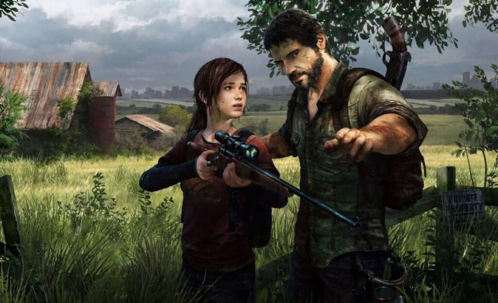 Momento bombástico do jogo será refeito em cena da série The Last of Us Ellie e Joel em The Last of Us (Divulgação)