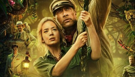 Emily Blunt e Dwayne Jhonson em Jungle Cruise