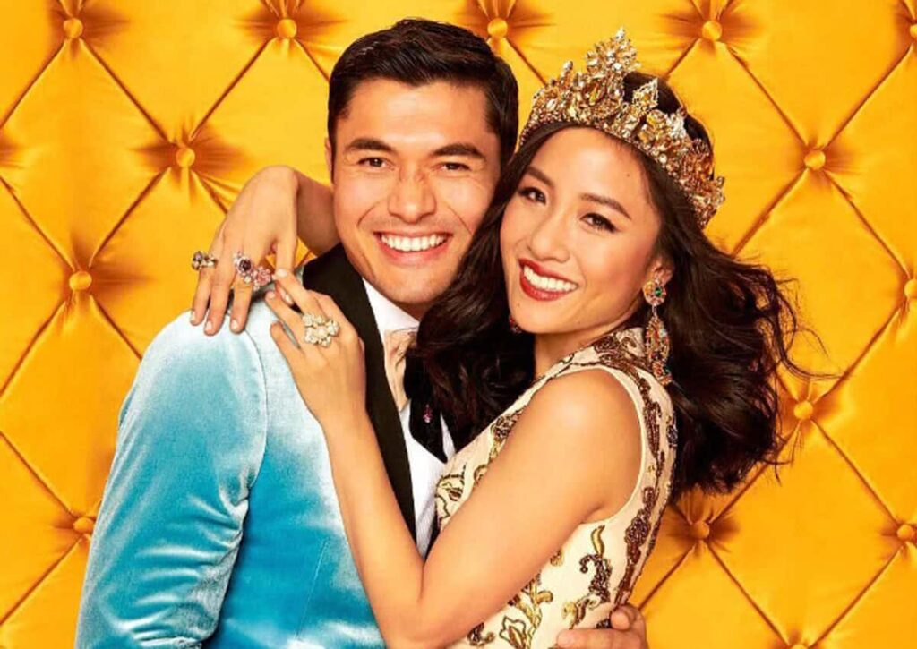 Henry Golding e Constance Wu em Podresd e Ricos Divulgacao