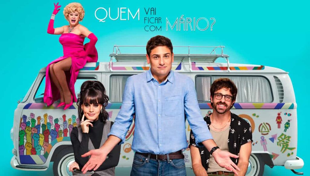 Nany People vira mãezona de quatro homens gays no filme em Quem Vai Ficar com Mário?: “Gratificante” Poster Quem Vai Ficar com Mario