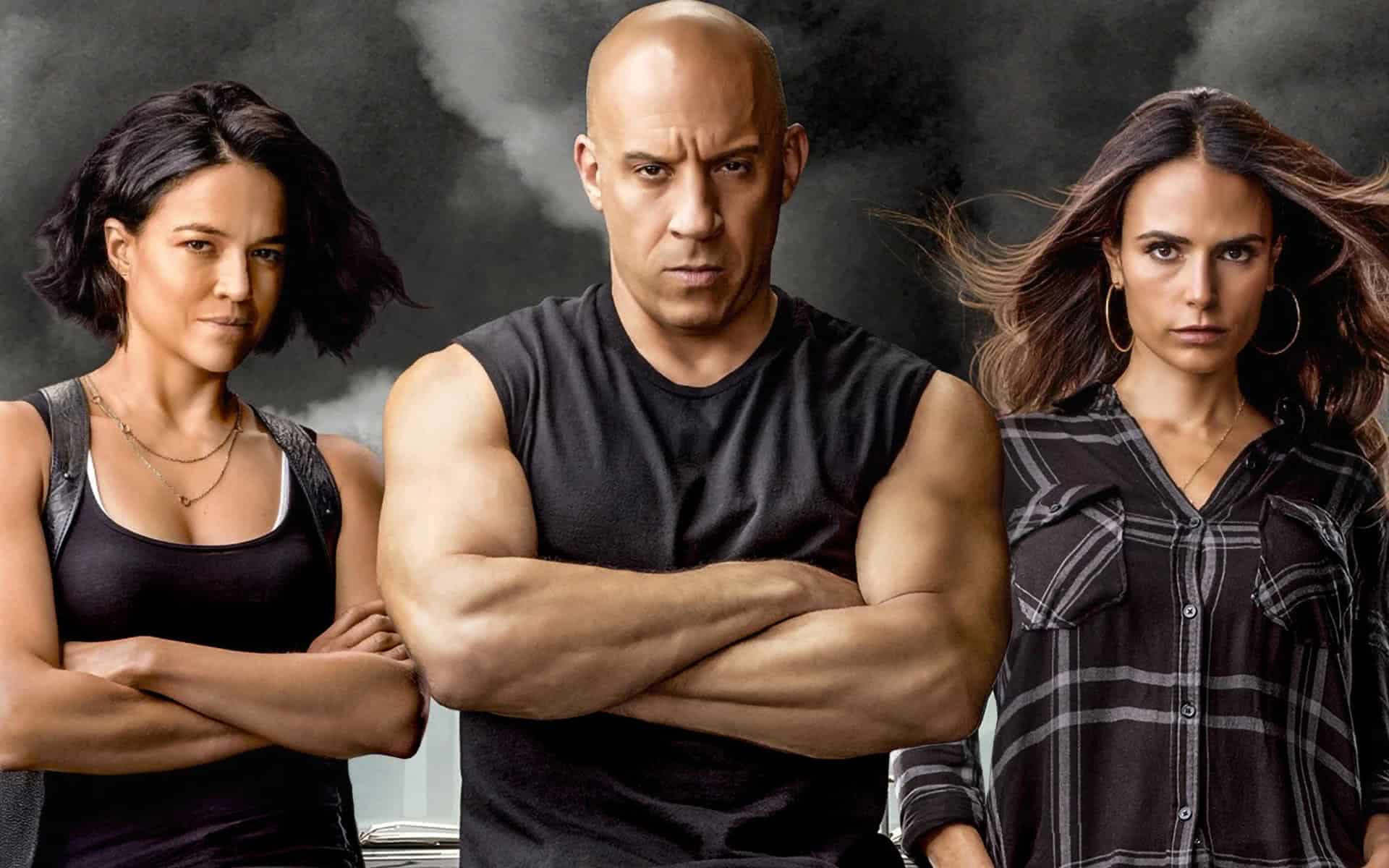 Michelle Rodriguez, Vin Diesel e Jordana Brewster em Velozes e Furiosos