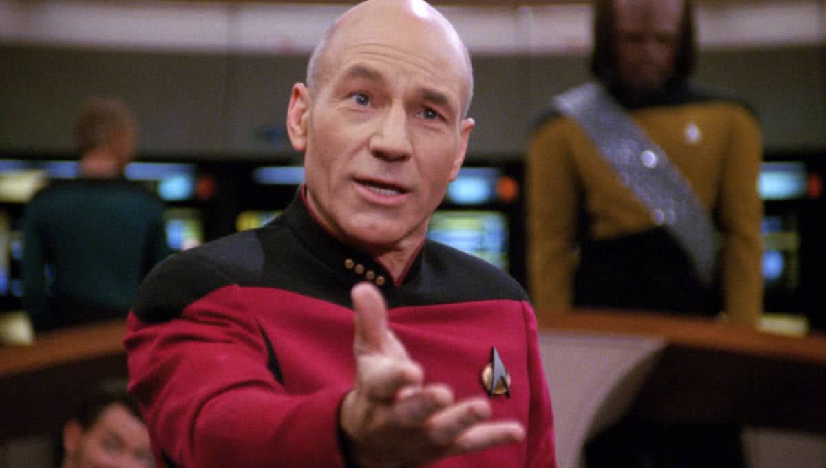 Jean-Luc Picard (Patrick Stewart) em Star Trek (Reprodução)