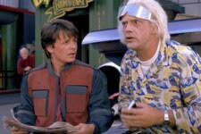 Michael J. Fox e Christopher Lloyd e, De Volta para o Futuro (Reprodução)