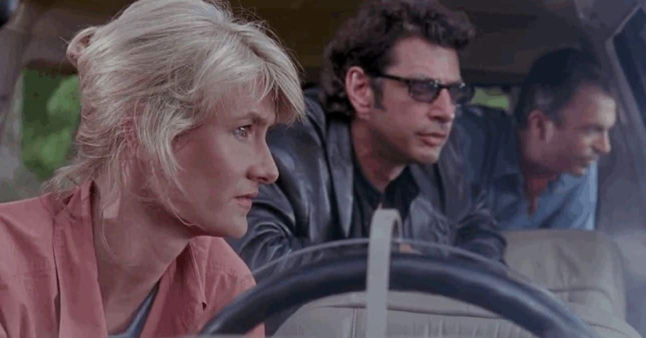 Sam Neill, Laura Dern e Jeff Goldblum em Jurassic Park (Reprodução / Universal)