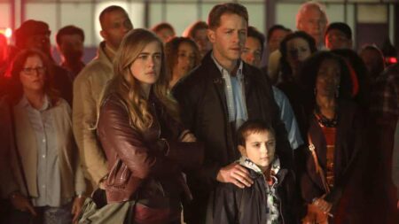 Melissa Roxburgh (Michaela), e Josh Dallas (Ben) em Manifest