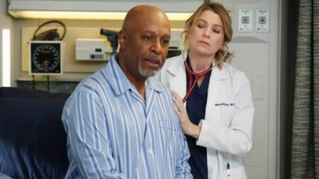 Grey’s Anatomy chega ao episódio 400 com grande surpresa para o público Meredith (Ellen Pompeo) e Richard (James Pickens Jr.) em Grey's Anatomy (Reprodução)