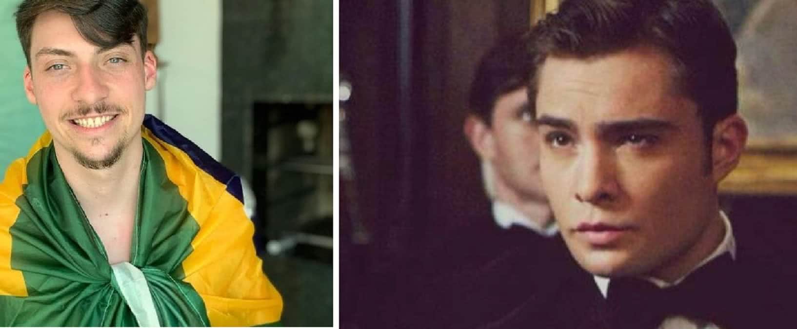 Renan Bolsonaro e Ed Westwick Montagem com Fotos de Reproducao e Instagram