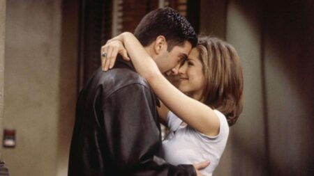 Ross David Schwimmer e Rachel Jennifer Aniston em Friends Reproducao