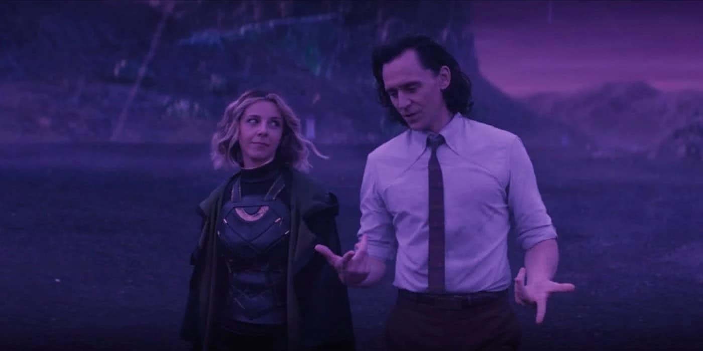 Doutor Estranho não é o verdadeiro culpado pela loucura no Multiverso do MCU 2 Loki (Tom Hiddleston) e Sylvie (Sophia Di Martino) em Loki (Reprodução / Disney+)