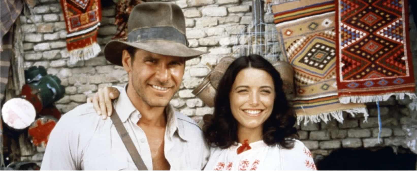Indiana Jones (Harrison Ford) e Marion (Karen Allen) em Os Caçadores da Arca Perdida (Divulgação)