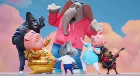 Buster e sua equipe se preparam para o maior show de suas vidas em Sing 2 Cena de Sing 2 (Reprodução / Illumination)