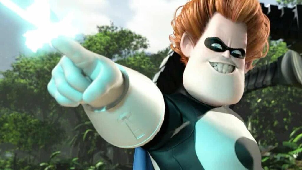 4 vilões da Disney que brilham por serem cômicos Síndrome em Os Incríveis (Reprodução)