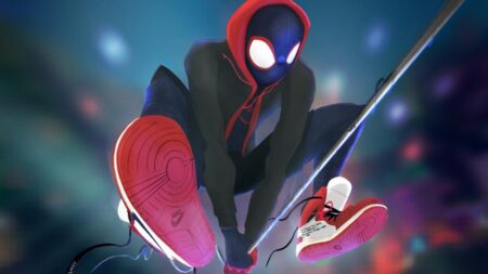 Pôster mostra vilão de Homem-Aranha: Através do Aranhaverso Miles Morales em Homem-Aranha no Aranhaverso (Reprodução)