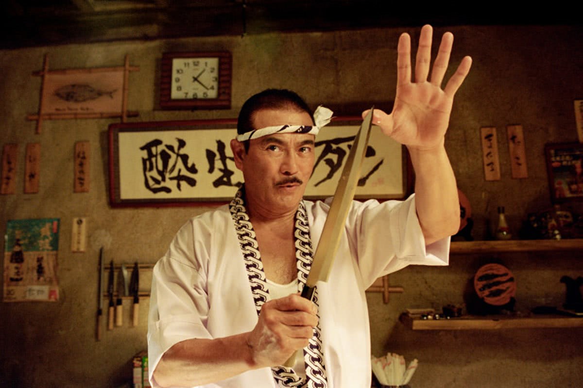 Sonny Chiba como Hattori Hanzo em Kill Bill: Vol. 1 (Reprodução)