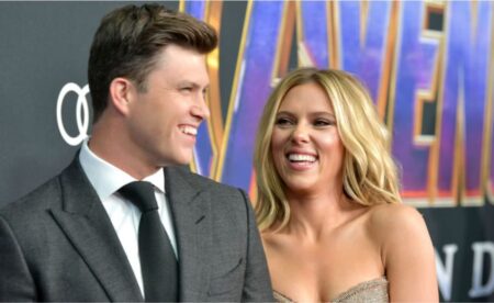 Scarlett Johansson está grávida de seu segundo filho Colin Jost e Scarlett Johansson (Divulgação)