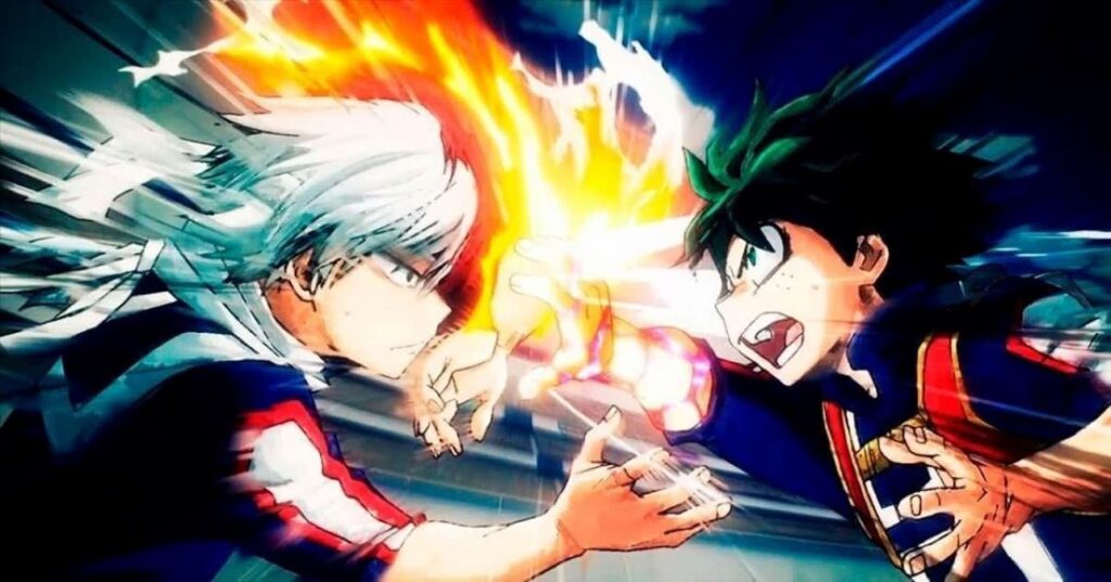 My Hero Academia fica emocional com o apelo de Shoto a Izuku Shoto e Izuku em My Hero Academia (Reprodução)