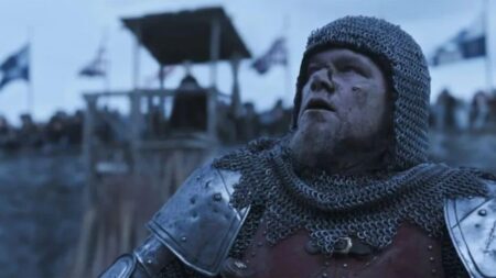 Ben Affleck fala sobre a produção de O Último Duelo de Ridley Scott Matt Damon como Jean de Carrouges em O Último Duelo (Reprodução)
