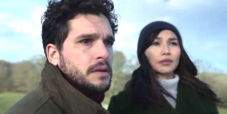 Saiba as mudanças que Eternos fez em Dane Whitman, o Cavaleiro Negro Kit Harington e Gemma Chan em Eternos (Reprodução / Marvel)