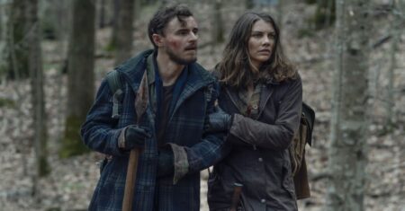 Alden (Callan McAuliffe) e Maggie (Lauren Cohan) em The Walking Dead (Reprodução / AMC)