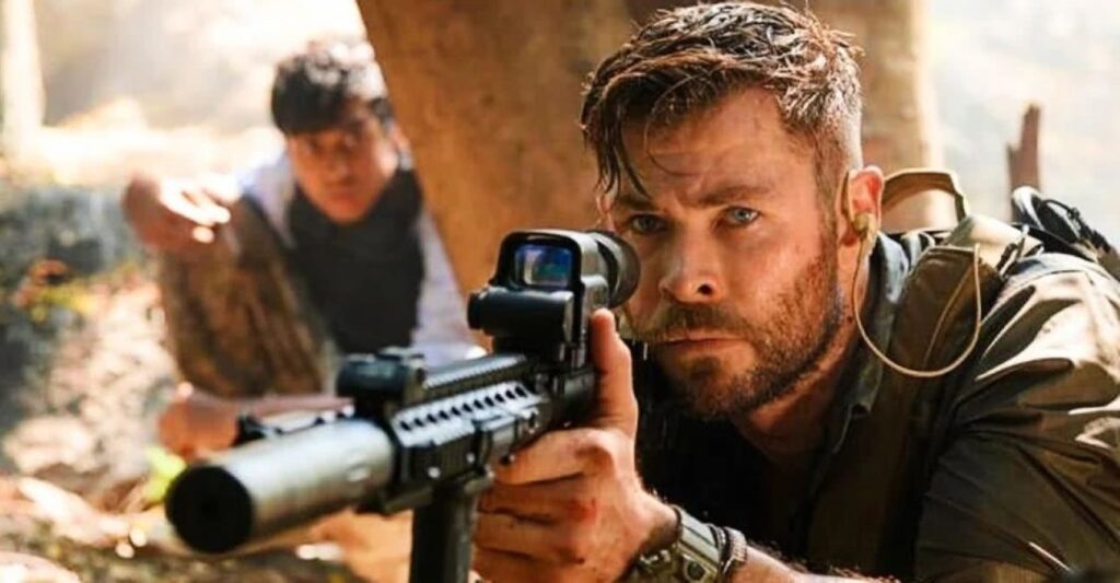 Chris Hemsworth em Resgate (Reprodução / Netflix)
