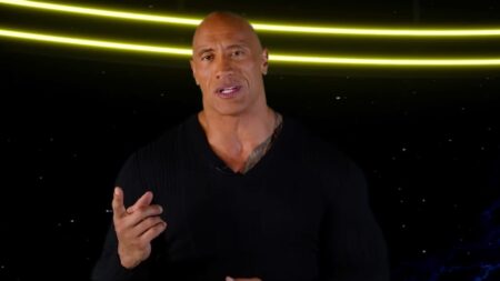 Dwayne Johnson durante o DC