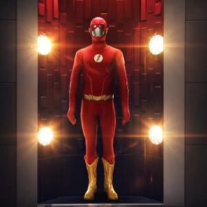 Flash com botas douradas