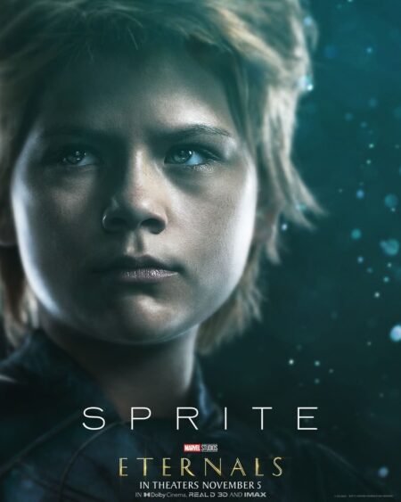 Lia McHugh como Sprite em Eternos Divulgacao