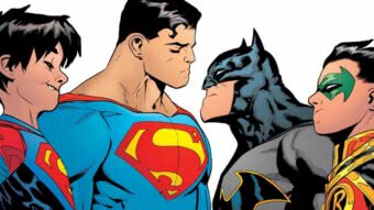 Superman, Batman, Superboy, Robin nos quadrinhos (Reprodução)