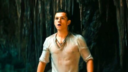 Uncharted: Sony prevê lucro de 360 milhões em fim de semana de estreia Tom Holland como Nathan Drake em Uncharted: Fora do Mapa (Reprodução)
